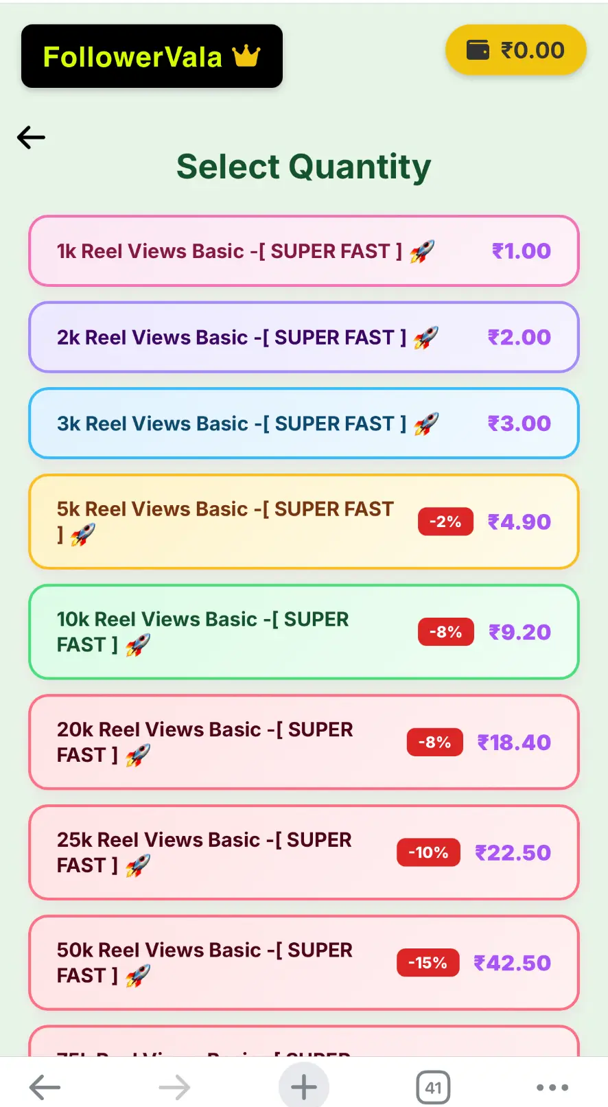 Viralnix app reel views packages